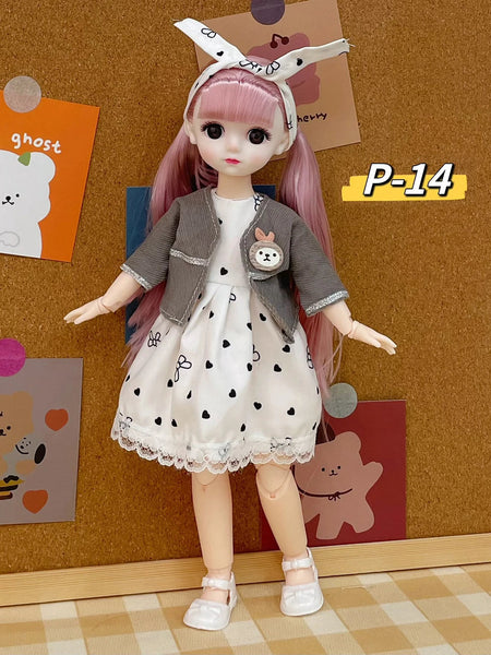 12 Inch Toys Bjd Anime Doll Dollhouse Accessories Kids Girls Skirt Hat Headdress With Clothes 30 CM 4 To 16 Years Dress Up Gifts P-14 / 30 cm