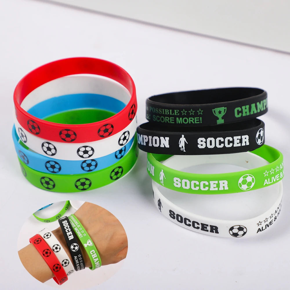 12pcs Soccer Slap Bracelets Wristband Toys for Kids Football Theme Party Decoration 8Pcs Bracelet