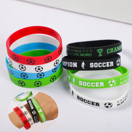 12pcs Soccer Slap Bracelets Wristband Toys for Kids Football Theme Party Decoration 8Pcs Bracelet