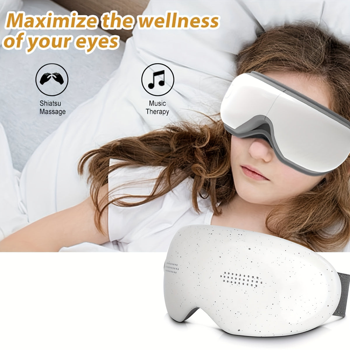 Hot Eye Massager - Music Eye Mask No Electricity For Home White