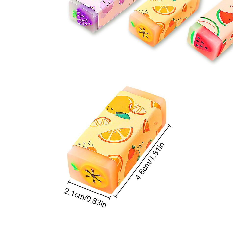 Cute Fruit Pattern Pencil Erasers - Set of 6 - Cyprus
