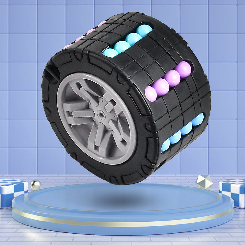 3D Cylinder Cube Educational Toy for Children - Red, Blue, Black Black