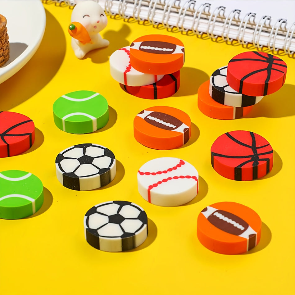Sports Ball Mini Erasers Assortment - Ideal for Party Favors, School Rewards, and Gifts - Cyprus