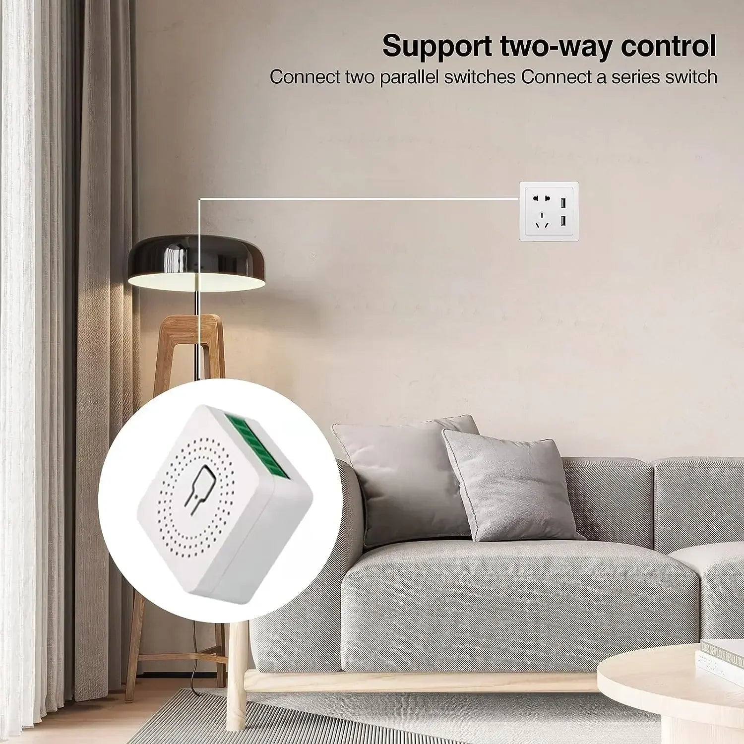 16A Tuya WiFi Smart Switch 2-way Control with Power Monitor Switch Mini Smart Breaker Smart Life Control Alexa Via Google Home
