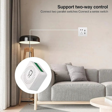 16A Tuya WiFi Smart Switch 2-way Control with Power Monitor Switch Mini Smart Breaker Smart Life Control Alexa Via Google Home