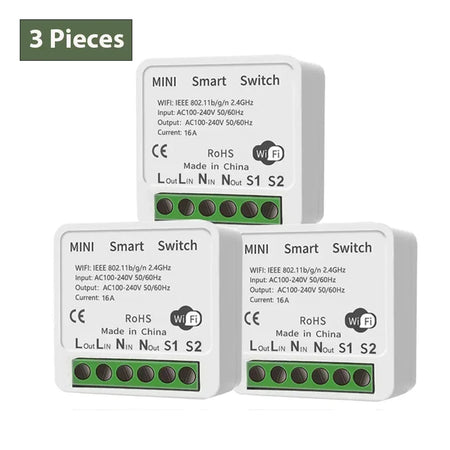 16A Tuya WiFi Smart Switch 2-way Control with Power Monitor Switch Mini Smart Breaker Smart Life Control Alexa Via Google Home