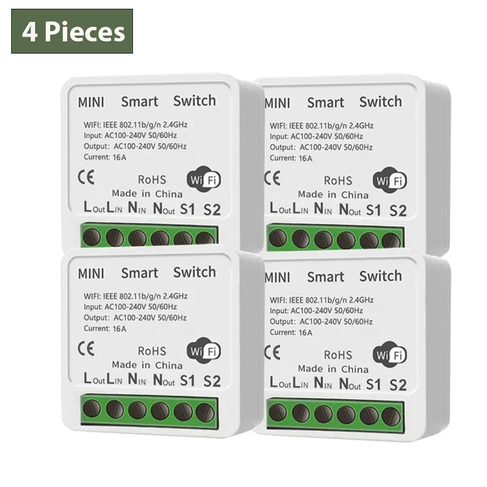 16A Tuya WiFi Smart Switch 2-way Control with Power Monitor Switch Mini Smart Breaker Smart Life Control Alexa Via Google Home