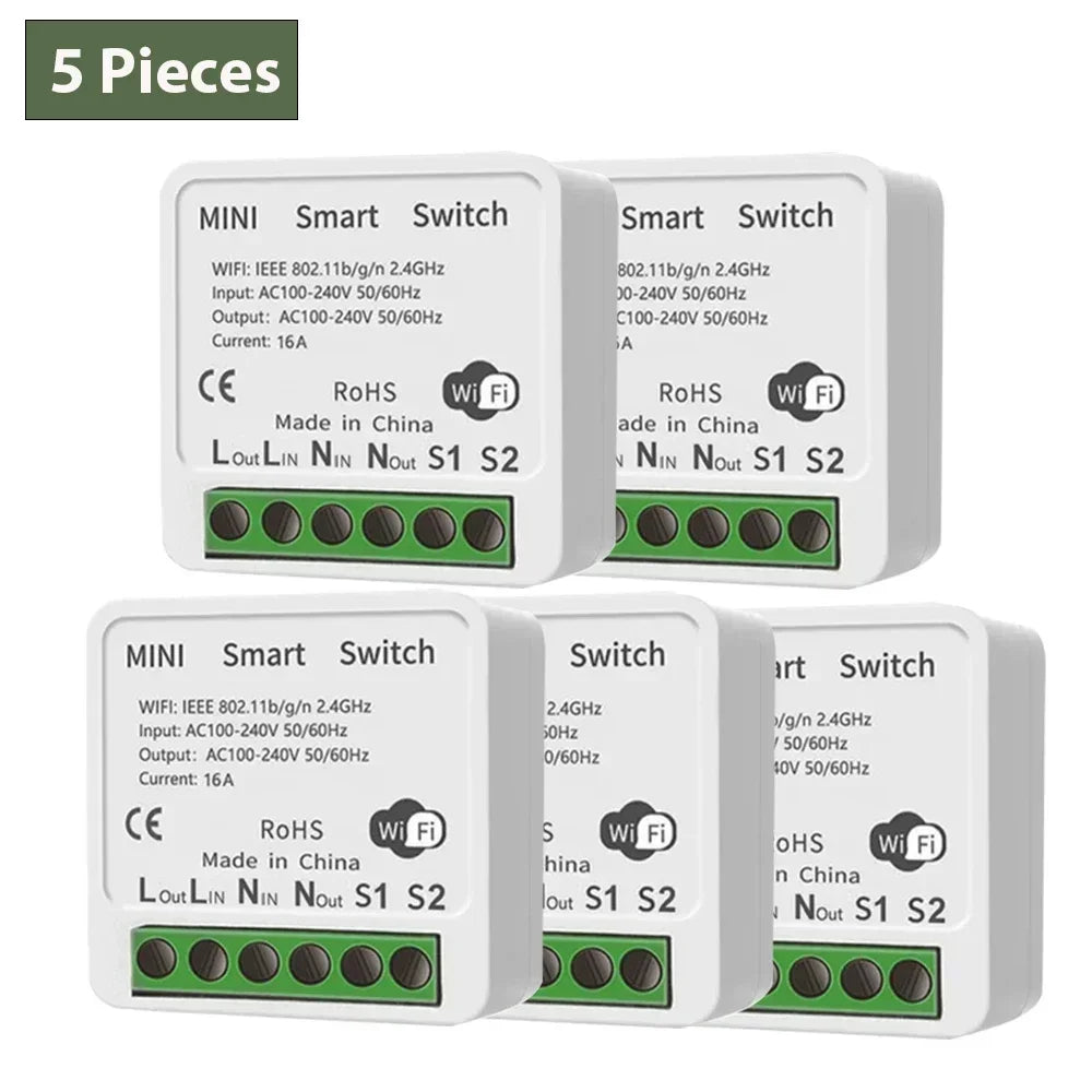 16A Tuya WiFi Smart Switch 2-way Control with Power Monitor Switch Mini Smart Breaker Smart Life Control Alexa Via Google Home