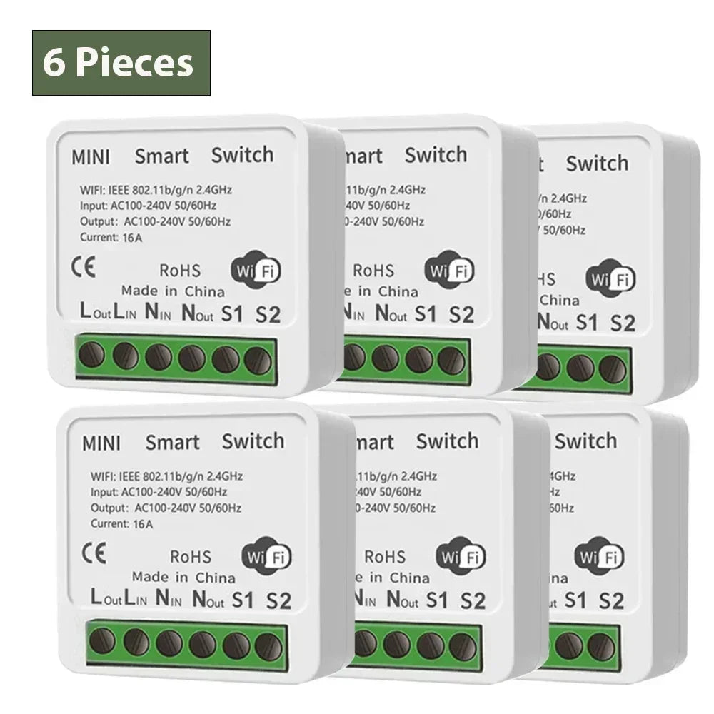 16A Tuya WiFi Smart Switch 2-way Control with Power Monitor Switch Mini Smart Breaker Smart Life Control Alexa Via Google Home