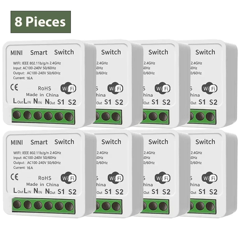 16A Tuya WiFi Smart Switch 2-way Control with Power Monitor Switch Mini Smart Breaker Smart Life Control Alexa Via Google Home