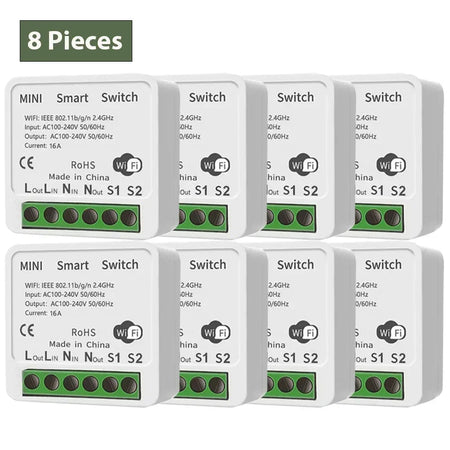 16A Tuya WiFi Smart Switch 2-way Control with Power Monitor Switch Mini Smart Breaker Smart Life Control Alexa Via Google Home