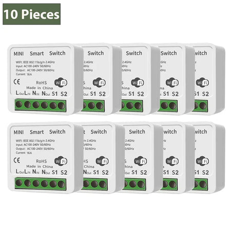 16A Tuya WiFi Smart Switch 2-way Control with Power Monitor Switch Mini Smart Breaker Smart Life Control Alexa Via Google Home