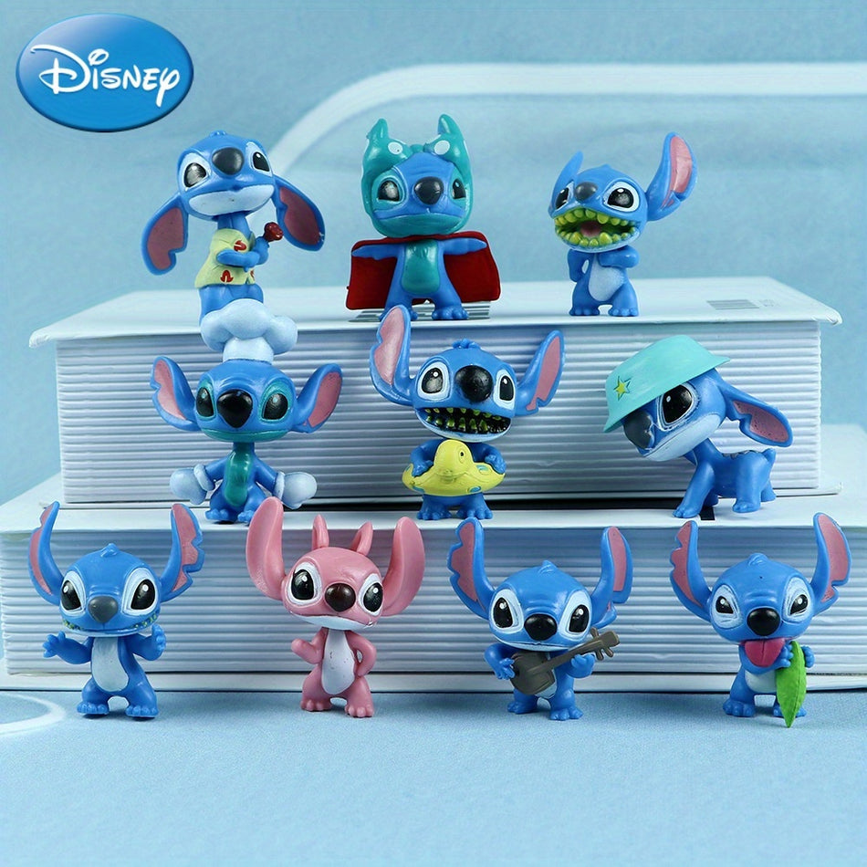"Disney Stitch Karikatür Bebek Figürleri Araba Süsleri (10 adet/takım) - Kıbrıs"