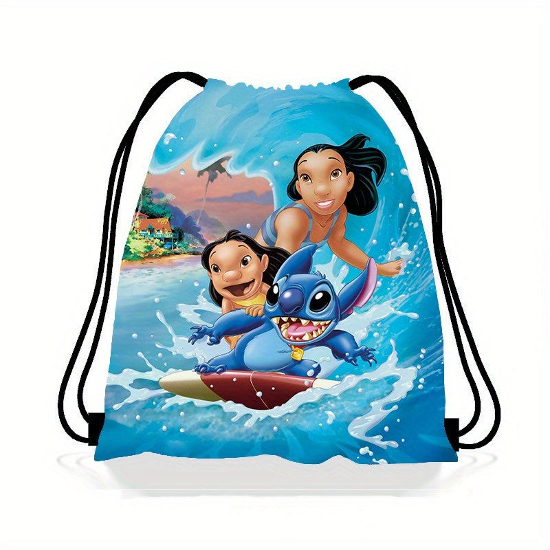 Disney Stitch Drawstring Backpack - Fashionable Kawaii Women's Storage Bag - Cyprus