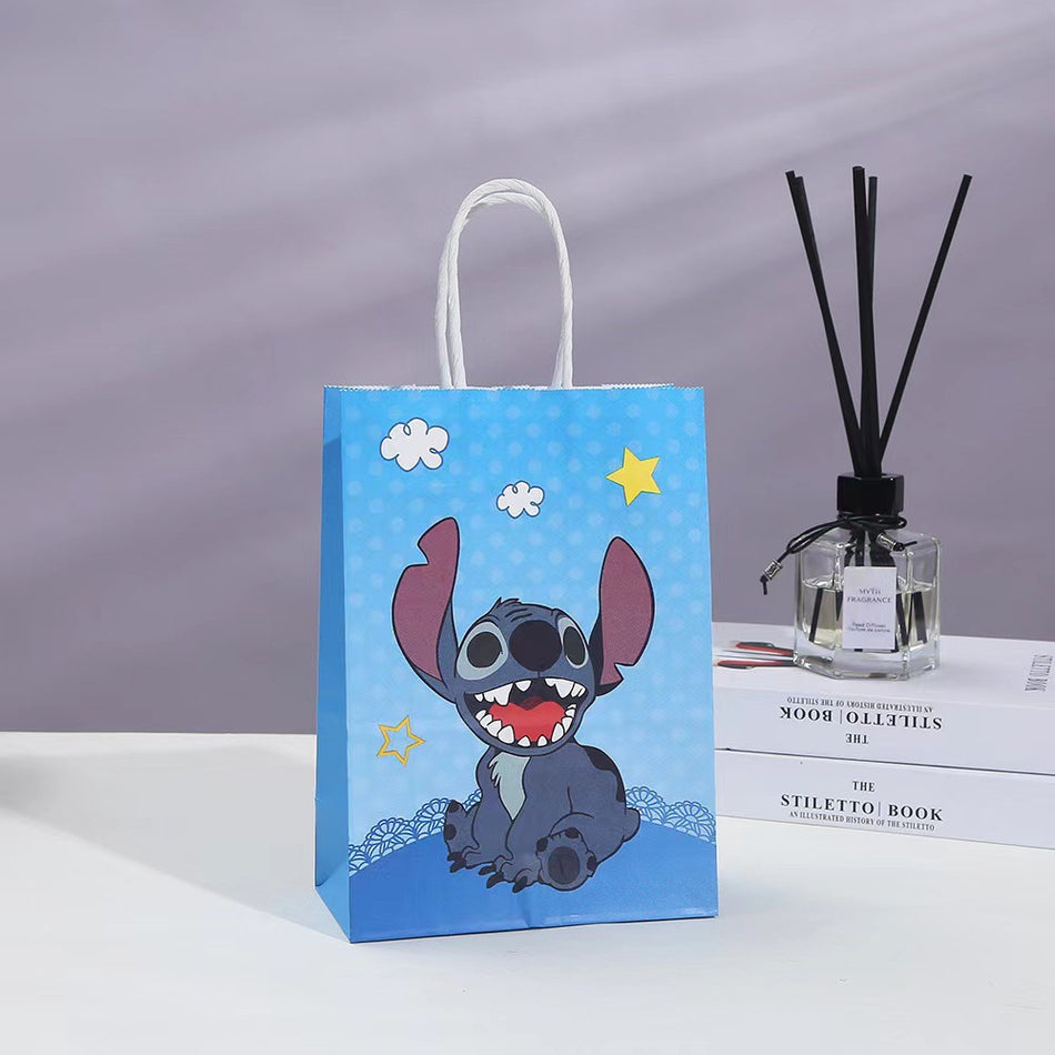 Disney 12pcs Stitch Cartoon Design Casual Kraft Paper Gift Bags - Cyprus