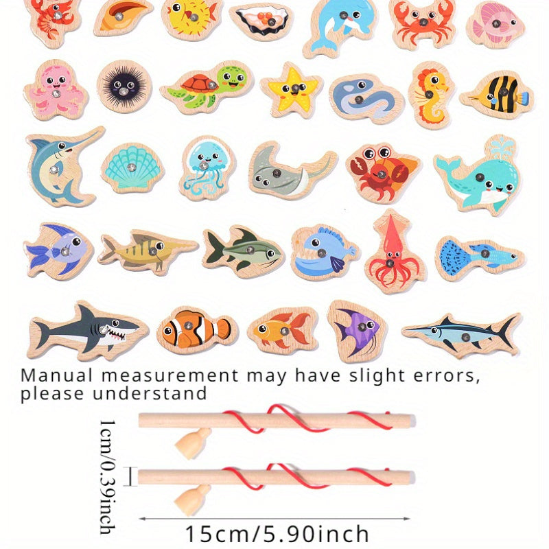 Ocean Fishing Magnetic Puzzle for Kids 0-3 Years - Parent-Child Interactive Toy with Cute Design