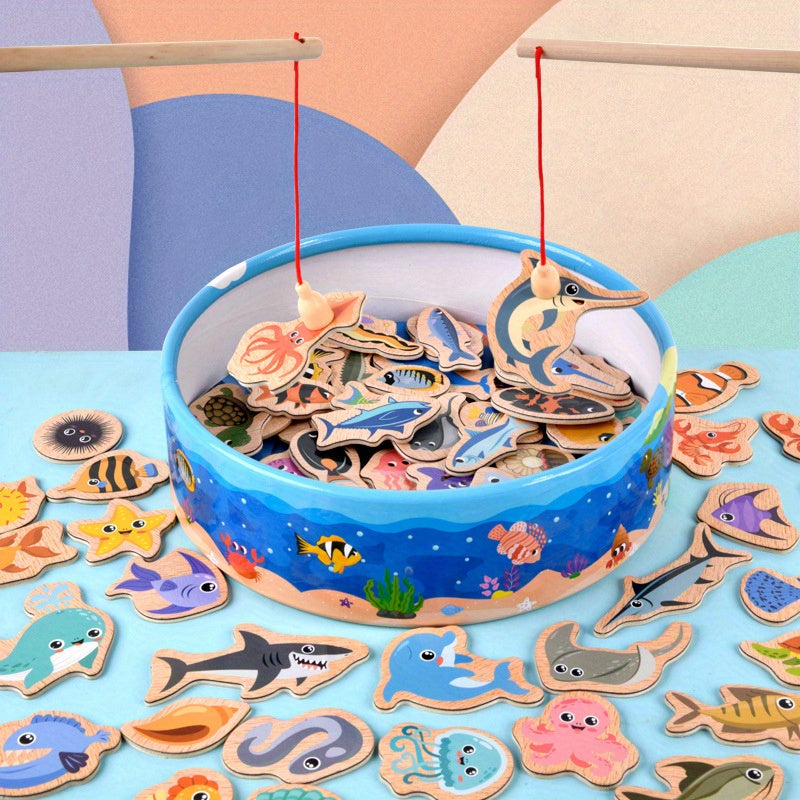 Ocean Fishing Magnetic Puzzle for Kids 0-3 Years - Parent-Child Interactive Toy with Cute Design