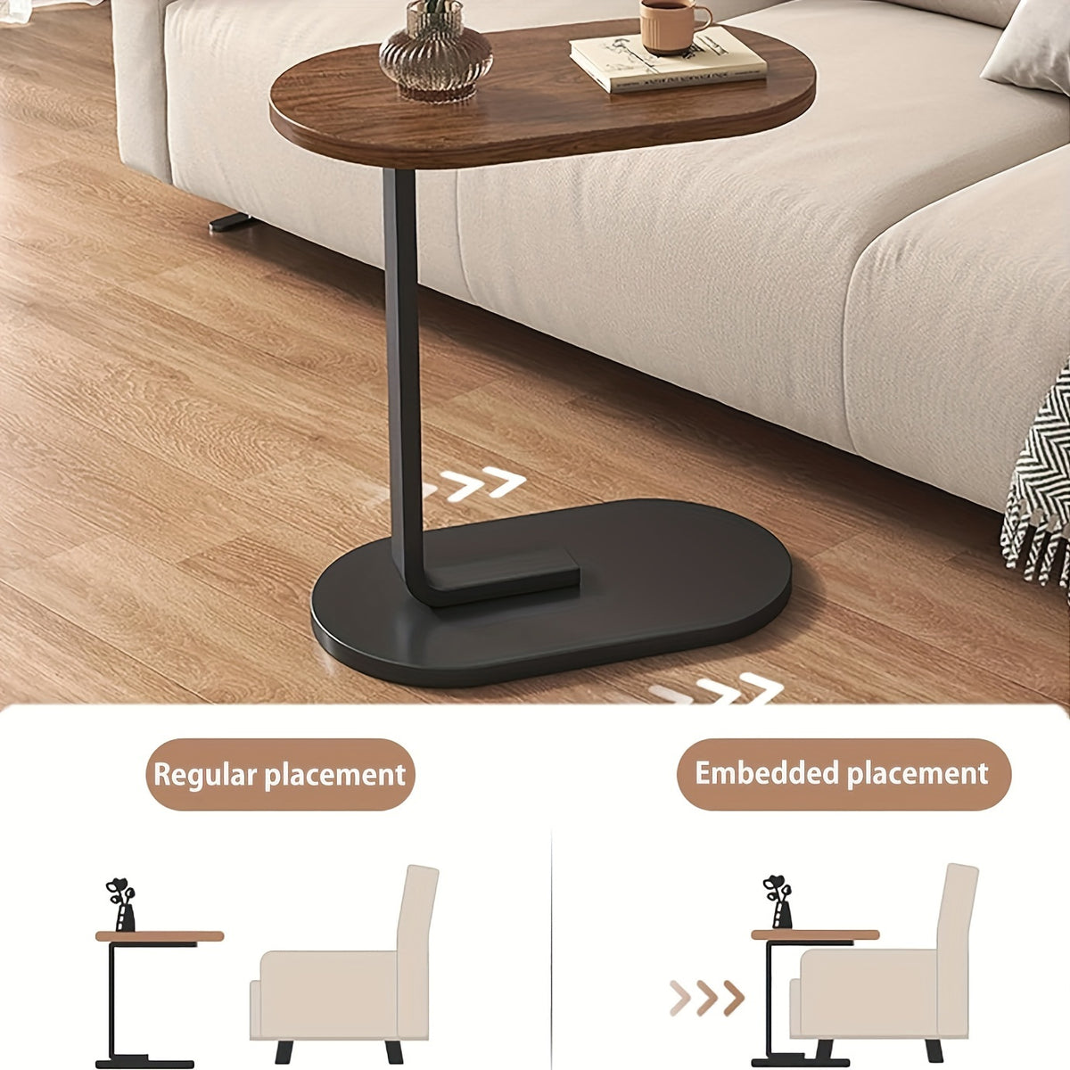 Small Round Bedside Cabinet for Coffee Table - Simple Design, Durable Texture