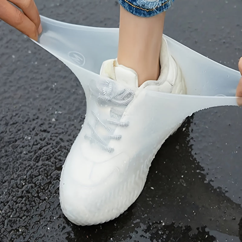 Reusable Waterproof Rubber Shoe Covers - Slip-Resistant Overshoes for Rainy Days