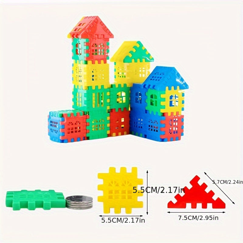 EduBlock 100-Piece Building Blocks Kit - Creative House Puzzle Toy for Ages 6-8