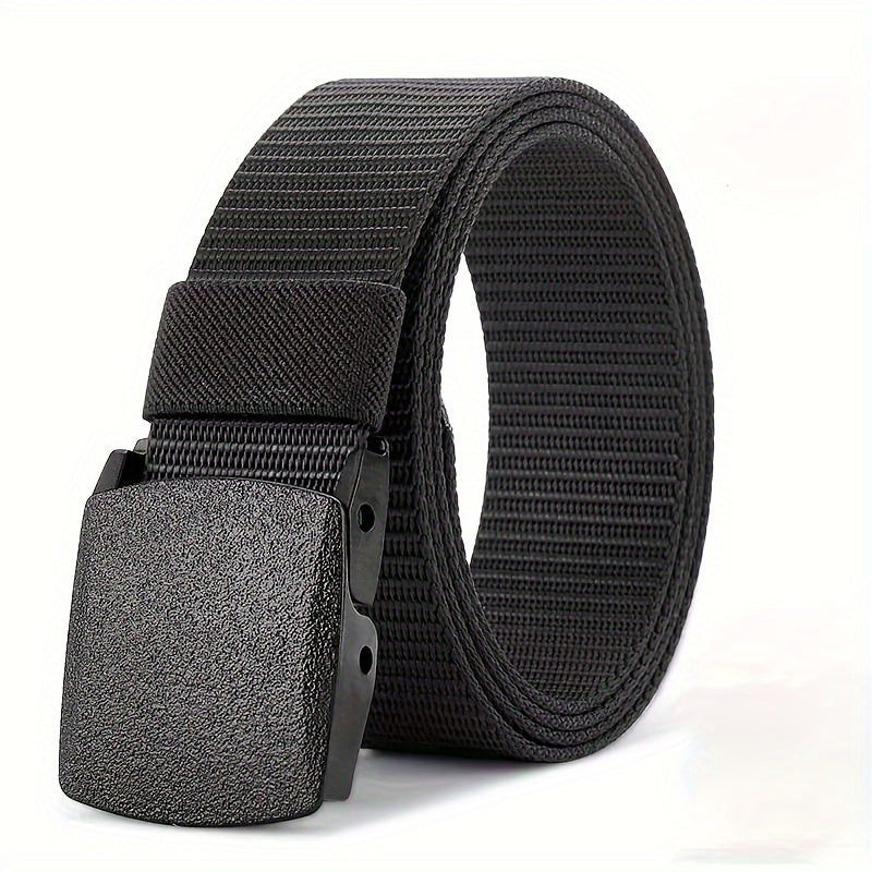 Tactical Nylon Belt with Automatic Buckle - Heavy Duty Military-Style Black / 1pc