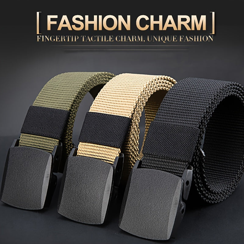 Tactical Nylon Belt with Automatic Buckle - Heavy Duty Military-Style