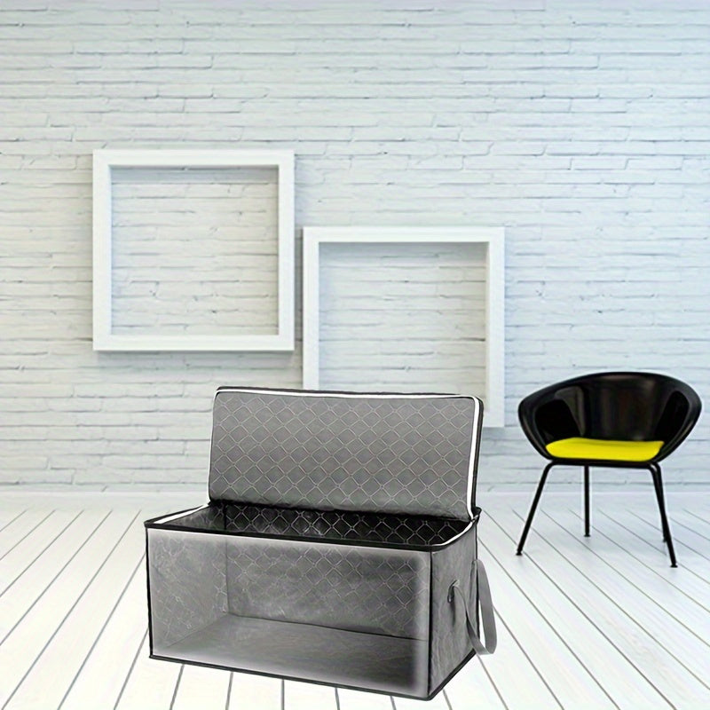 54L 3-Piece Foldable Storage Bag Set with Large Clear Window &amp; Sturdy Handles - Space-Saving Organisation for Closet, Dorm, Bedding, Clothes, Toys - Gray