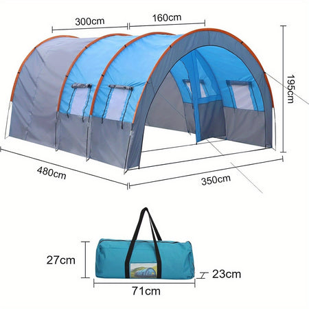 XXL Large Tunnel Tent &ndash; Spacious Design for 4-6 People