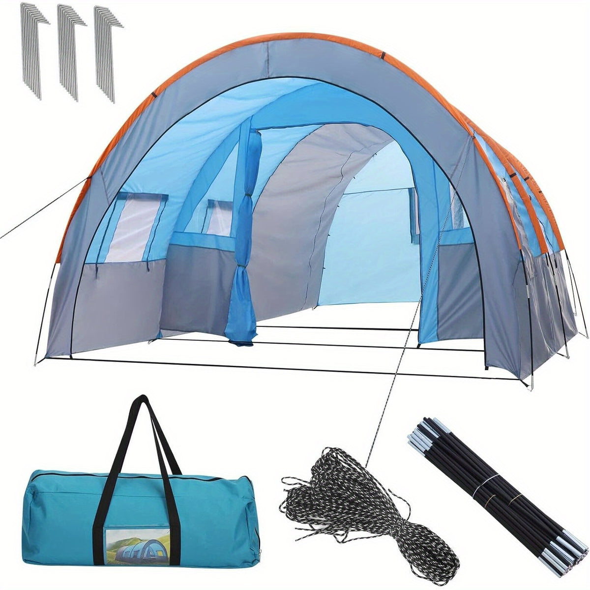 XXL Large Tunnel Tent &ndash; Spacious Design for 4-6 People