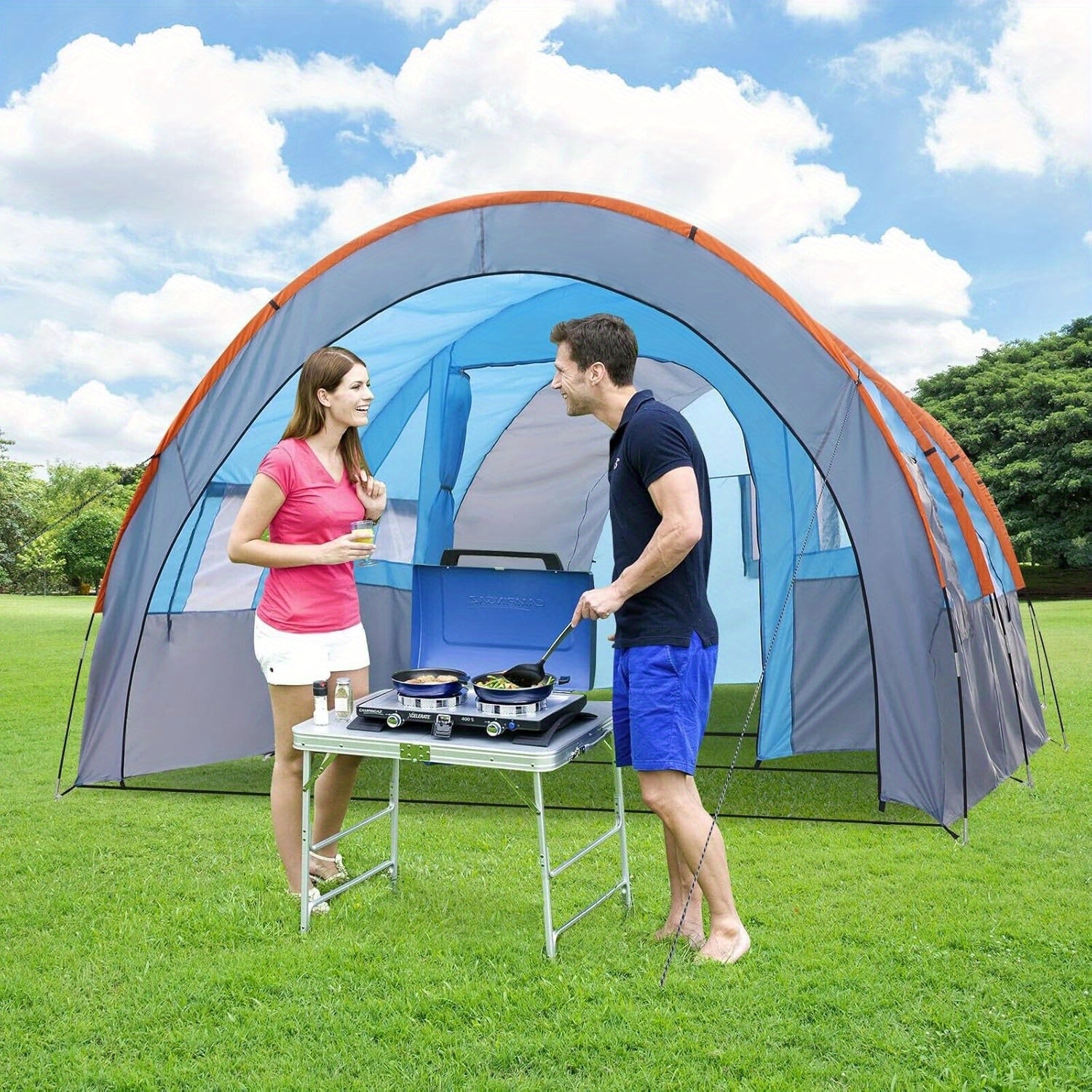XXL Large Tunnel Tent &ndash; Spacious Design for 4-6 People