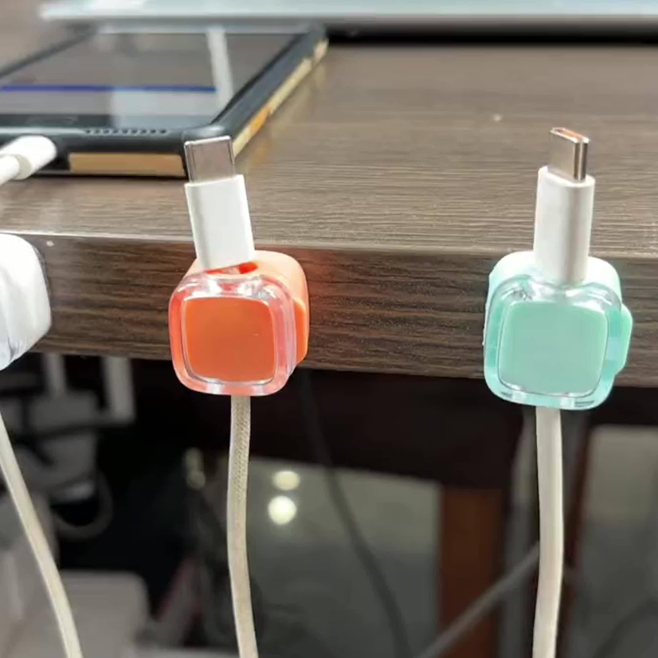 6pcs Magnetic Cable Clips - Cord Holder &amp; Under Desk Cable Management - Adhesive Wire Organizer For Home &amp; Office