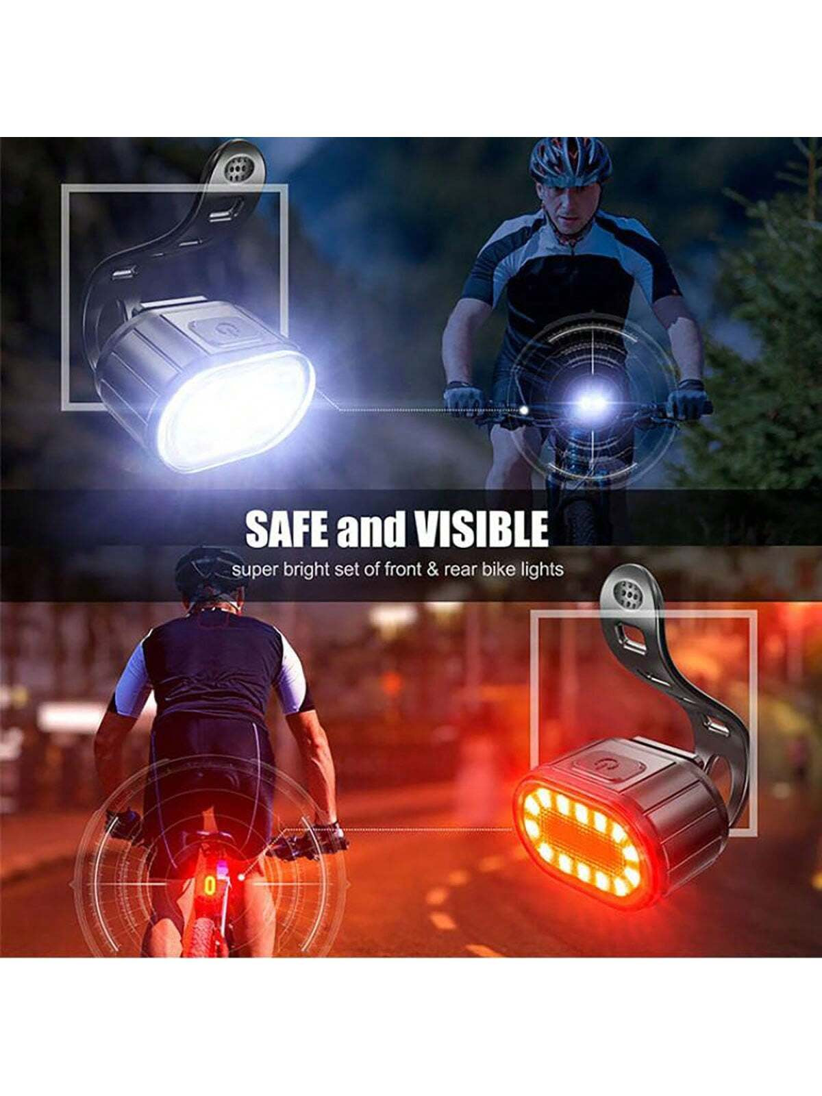 USB Rechargeable LED Bike Lights Set for Enhanced Night Riding