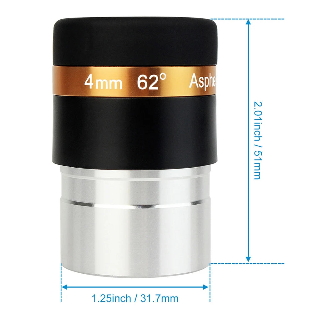 1pc Astronomical Telescope Eyepiece 1 25inch 62 Degree Wide Angle Eyepiece Planetary Eye Lens 4MM 10MM 23MM