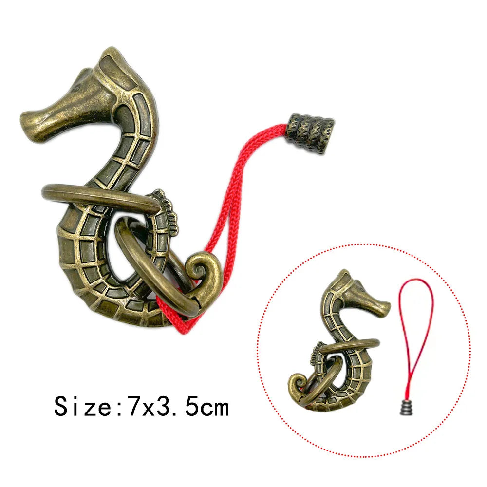 1pc Classic IQ Metal Brain teaser Magic Baffling Puzzle Brainstring Jigsaw Game Unlocking Unlooping Novel Toy for Children Adult Hippocampus