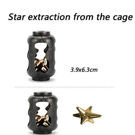 1pc Classic IQ Metal Brain teaser Magic Baffling Puzzle Brainstring Jigsaw Game Unlocking Unlooping Novel Toy for Children Adult Star from the cage