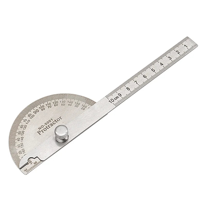 1PC Protractor Angle Ruler  Stainless Steel Goniometer Dividing Gauge Angle Ruler 180 Degree Semi Circular Carpenter 10/14/15cm 0-10cm