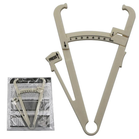 1PCS Crossfit Body Fat Loss Tester Calculator Fitness Caliper Clip Measurement Slim Skin Fold Body Fat Chart Gym Equipment Beige