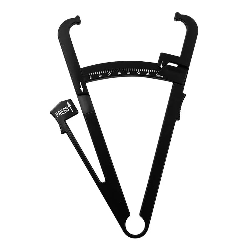 1PCS Crossfit Body Fat Loss Tester Calculator Fitness Caliper Clip Measurement Slim Skin Fold Body Fat Chart Gym Equipment Black