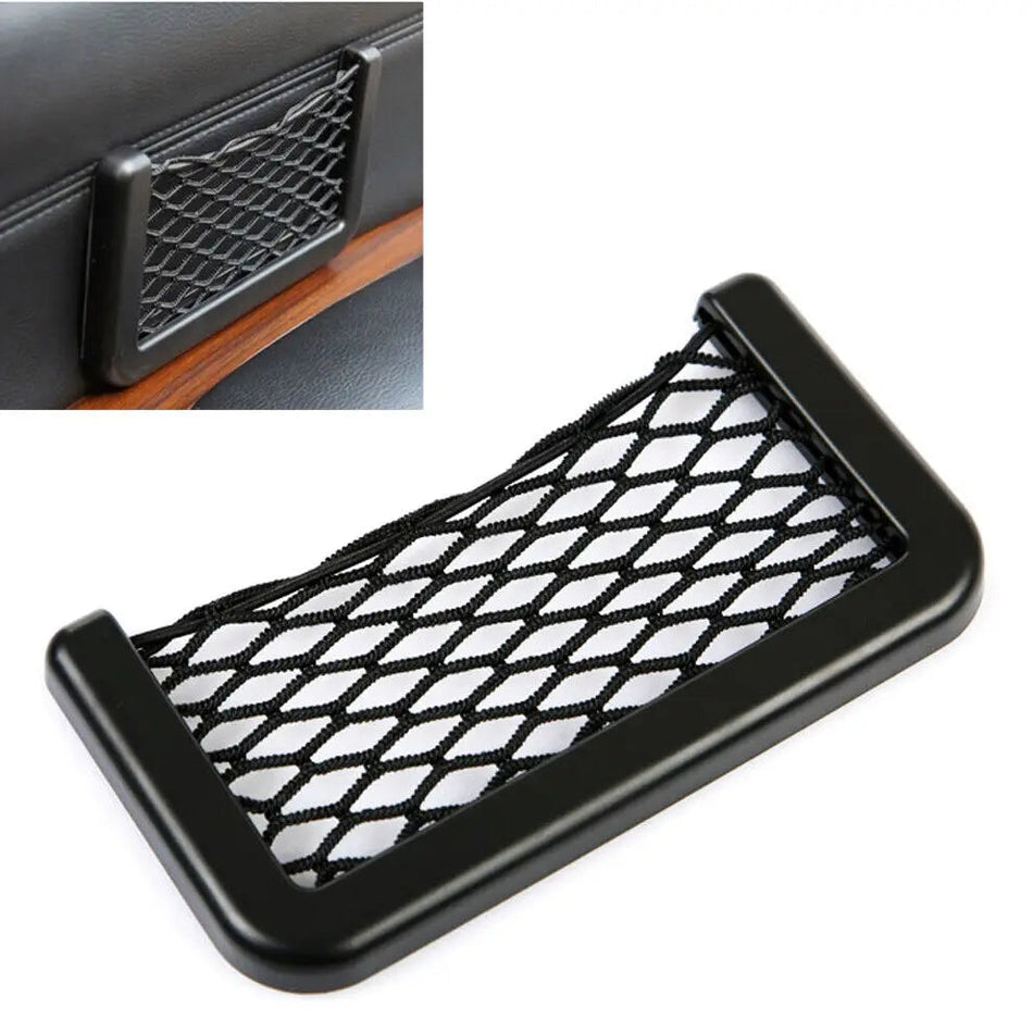 1Pcs Universal Car Storage Bag Net Pocket Car Seat Organizer Mesh Bag Truck SUV Auto Interior Accessories Phone Holder