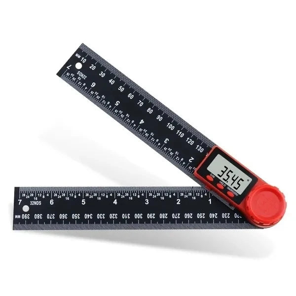 2-in-1 Digital Angle Meter Inclinometer Digital Angle Ruler Electronic Goniometer Protractor Angle finder Measuring Tool Black 0-200mm