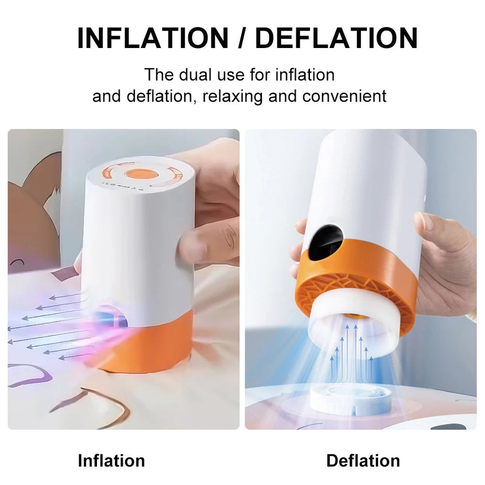 2 in 1 Tiny Dry Battery Air Pump Wireless Air Compressor Camping Inflate Deflate Pump for Indoor/Outdoor Inflatable Equipment