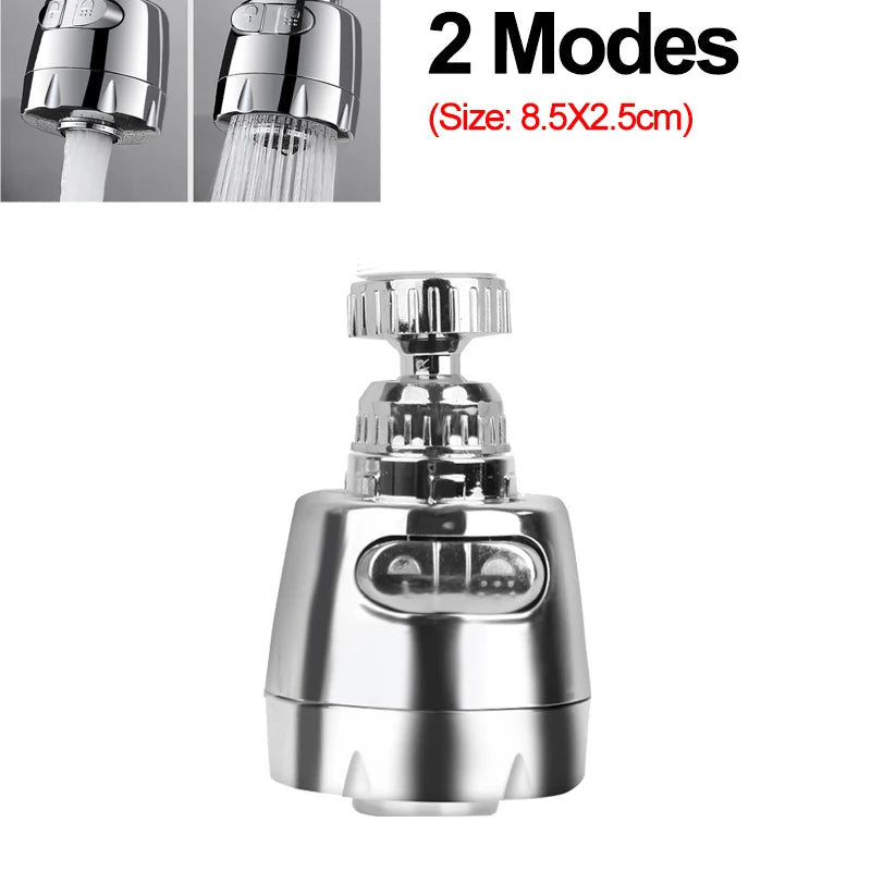 2 Mode Kitchen Faucet Nozzle Filter Adapter Bent Water Saving Tap Aerator Rotatable 360 Diffuser Swivel Head Bath Faucet Bubbler B- 2 Modes