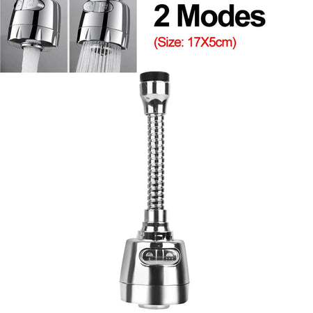 2 Mode Kitchen Faucet Nozzle Filter Adapter Bent Water Saving Tap Aerator Rotatable 360 Diffuser Swivel Head Bath Faucet Bubbler C- 2 Modes