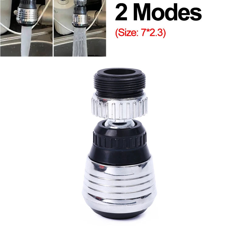 2 Mode Kitchen Faucet Nozzle Filter Adapter Bent Water Saving Tap Aerator Rotatable 360 Diffuser Swivel Head Bath Faucet Bubbler D- 2 Modes