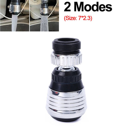 2 Mode Kitchen Faucet Nozzle Filter Adapter Bent Water Saving Tap Aerator Rotatable 360 Diffuser Swivel Head Bath Faucet Bubbler D- 2 Modes