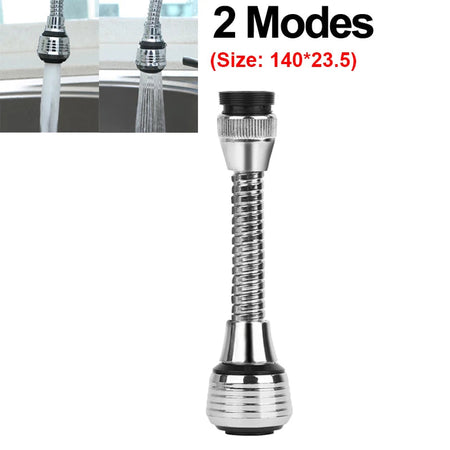2 Mode Kitchen Faucet Nozzle Filter Adapter Bent Water Saving Tap Aerator Rotatable 360 Diffuser Swivel Head Bath Faucet Bubbler E- 2 Modes