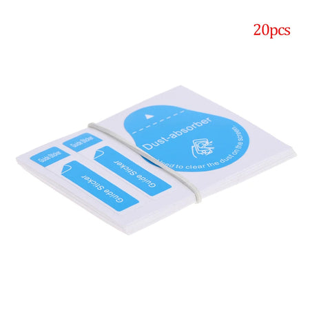 20/50pcs Blue Dust Removal Phone Screen Cleaning Tool All Phones 3 In 1 Dust-absorber + Guide Sticker Clear Dust On Screen