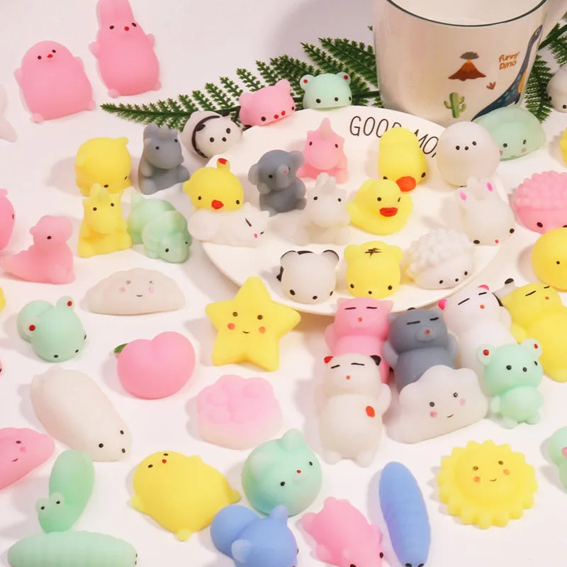 20-50PCS Kawaii Squishies Mochi Anima Squishy Toys For Kids Antistress Ball Squeeze Party Favors Stress Relief Toys For Birthday