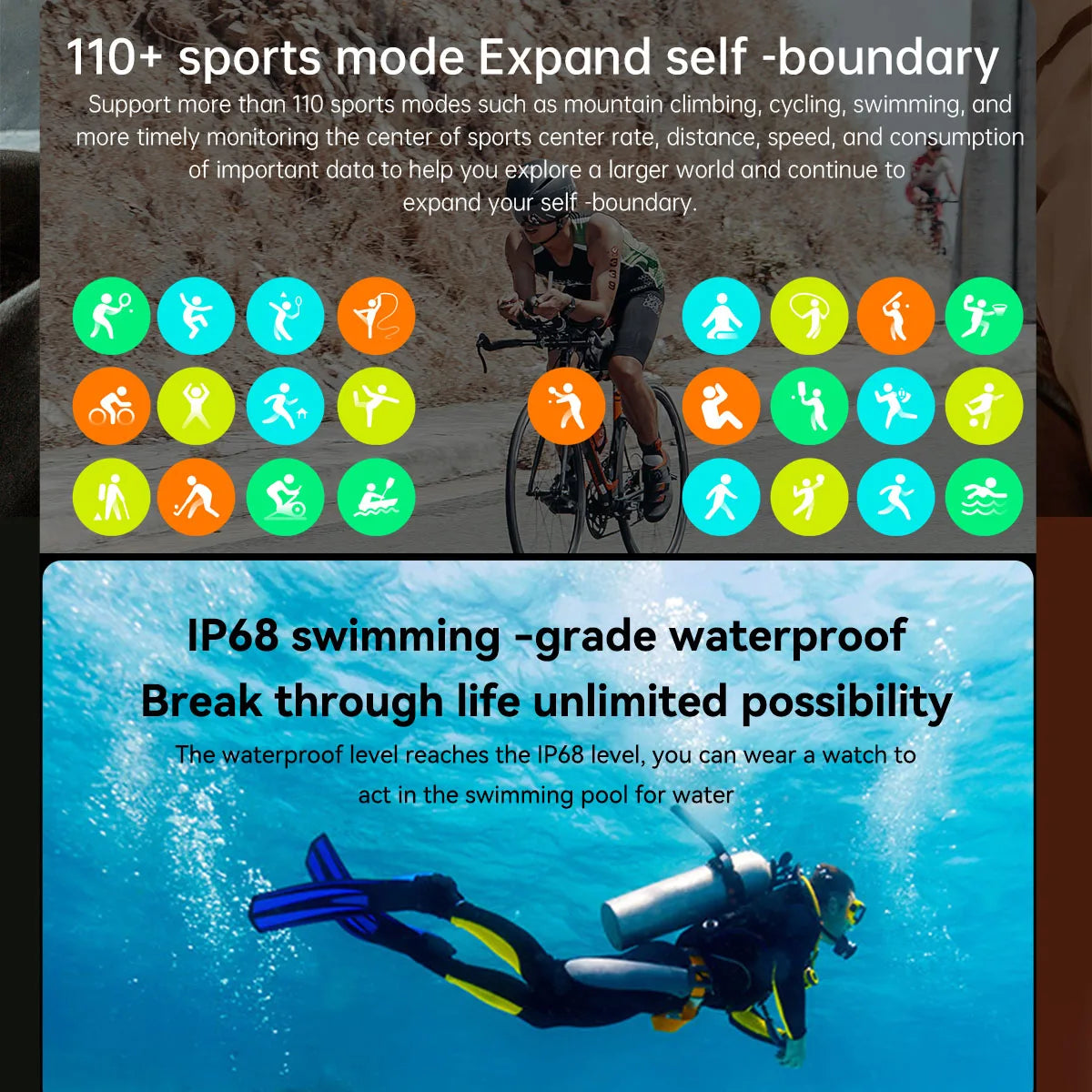 2023 Men Smart Watch 1.85'' 400mAh Bluetooth Call Health Monitor Swim Waterproof Sport Smartwatch for IOS Android Phone Outdoor