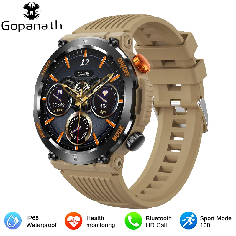 2023 New LED Lights Compass Watch For Men Smart Watch Sports Fitness IP67 Waterproof Smartwatch Bluetooth Call Full Touch Screen